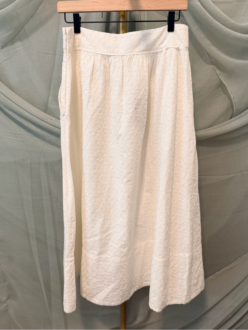 PAIGE Ojai White Eyelet Midi Skirt - Picture 4 of 7